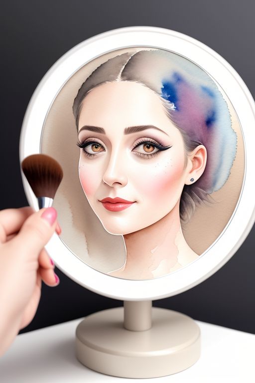 beautiful makeup girl with brushes